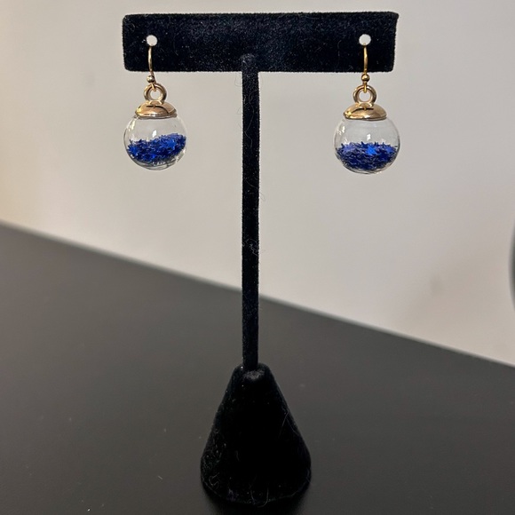 Blue Wishing Ball Earrings - Picture 5 of 7